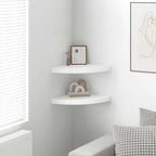 vidaXL Schwebende Eckregale 2 Stk. Weiß 35x35x3,8 cm MDF