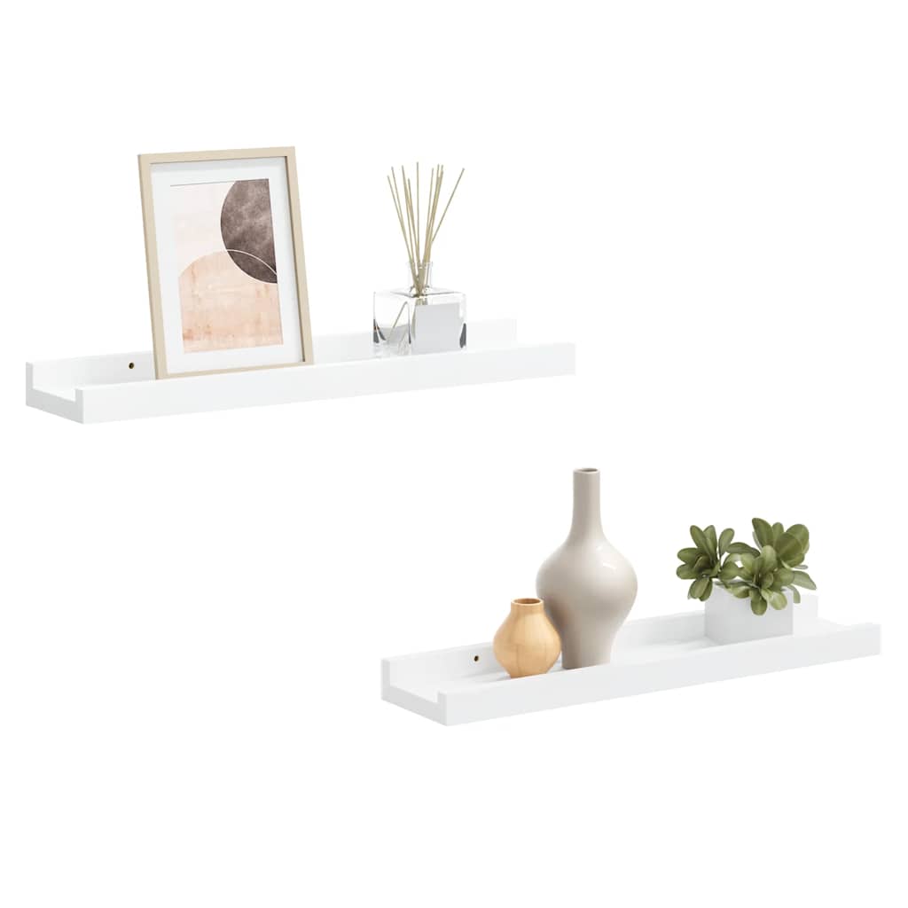 vidaXL Bilderleisten 2 Stk. Weiß 40x9x3 cm MDF