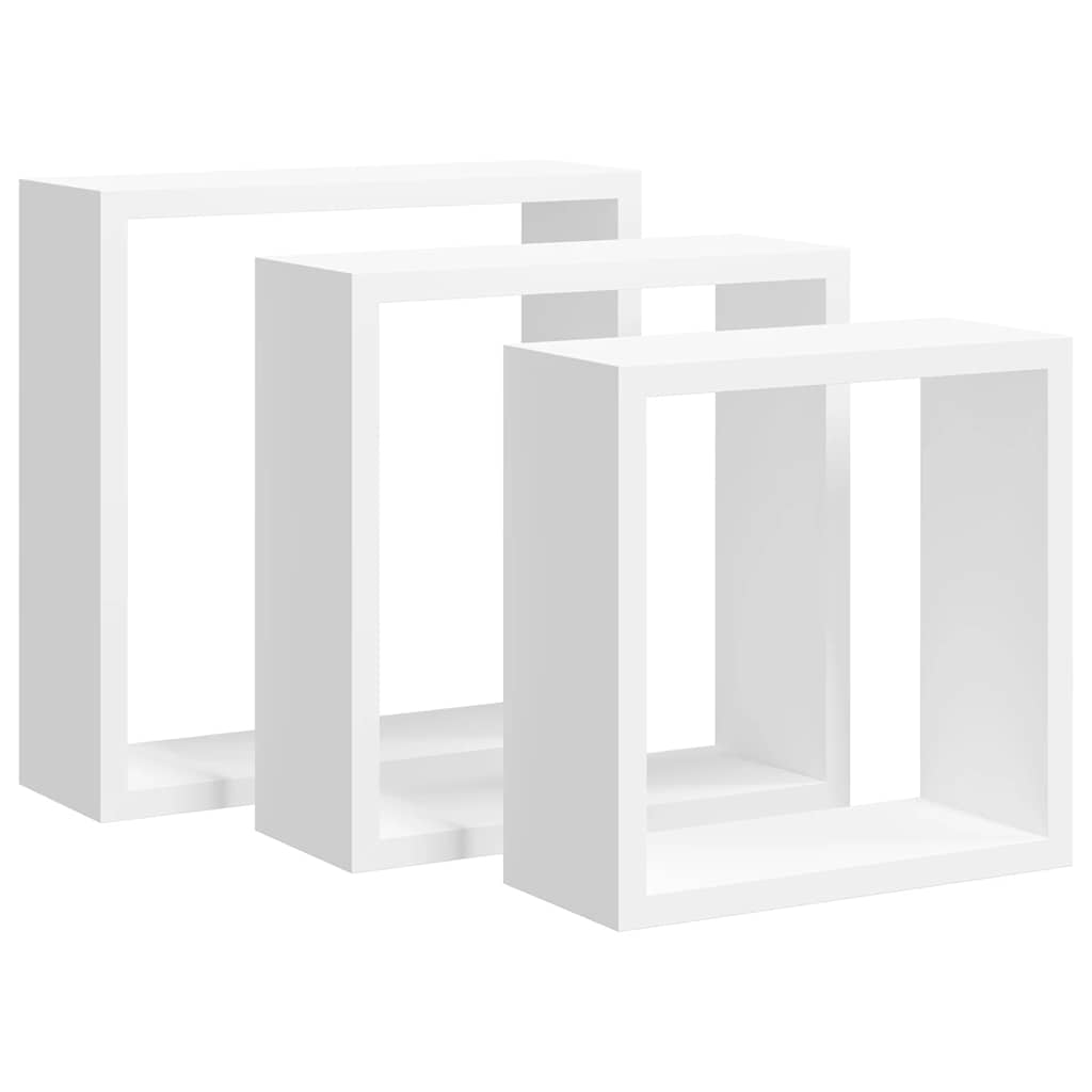 vidaXL Würfelregale 3 Stk. Weiß MDF