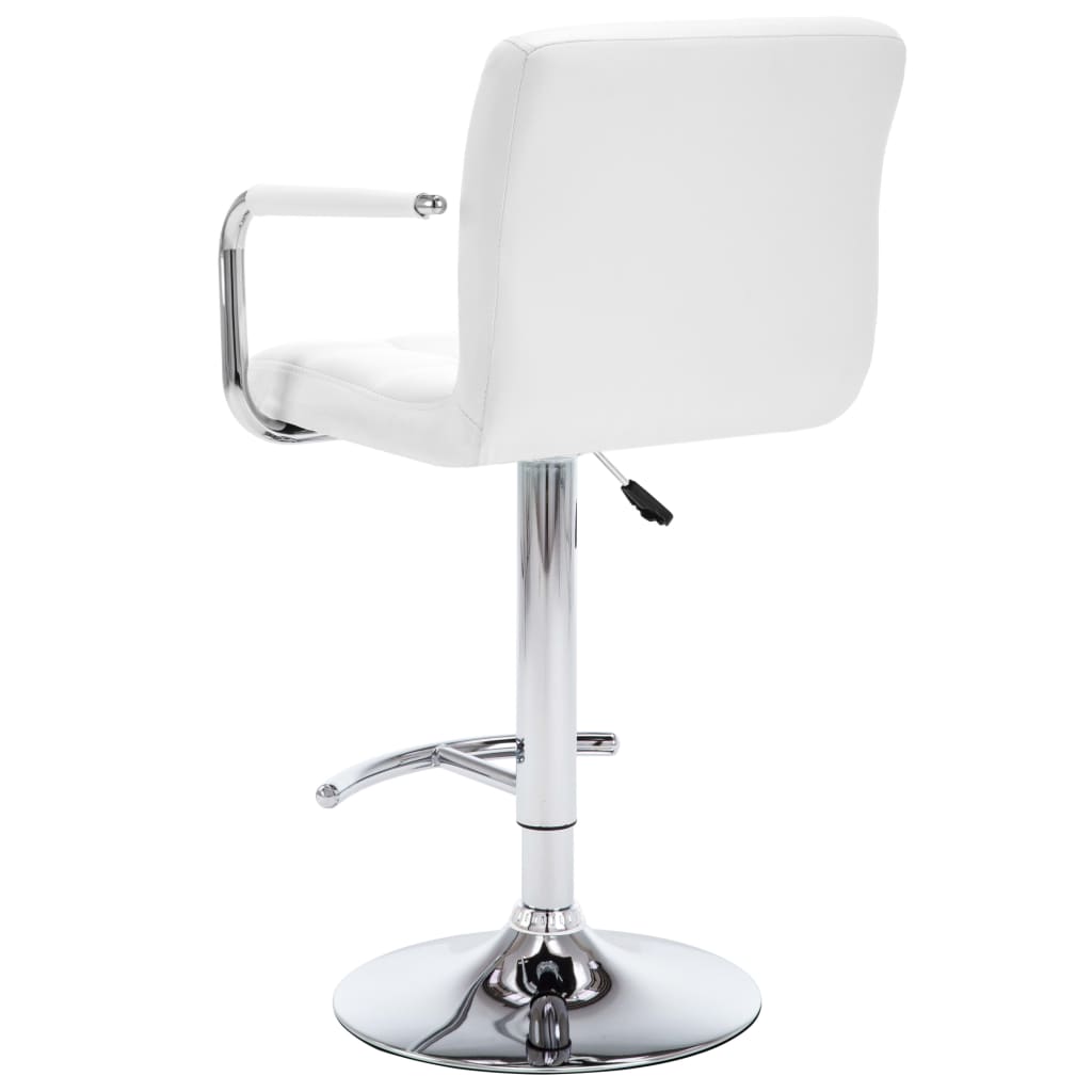 vidaXL Barhocker 2 Stk. Weiß Kunstleder