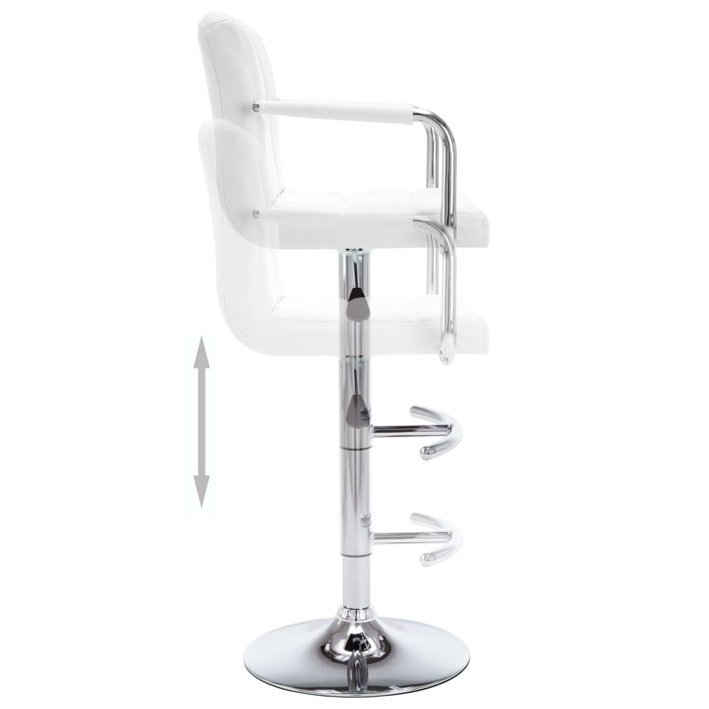 vidaXL Barhocker 2 Stk. Weiß Kunstleder