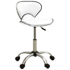 vidaXL Friseur Rollhocker Weiß Kunstleder