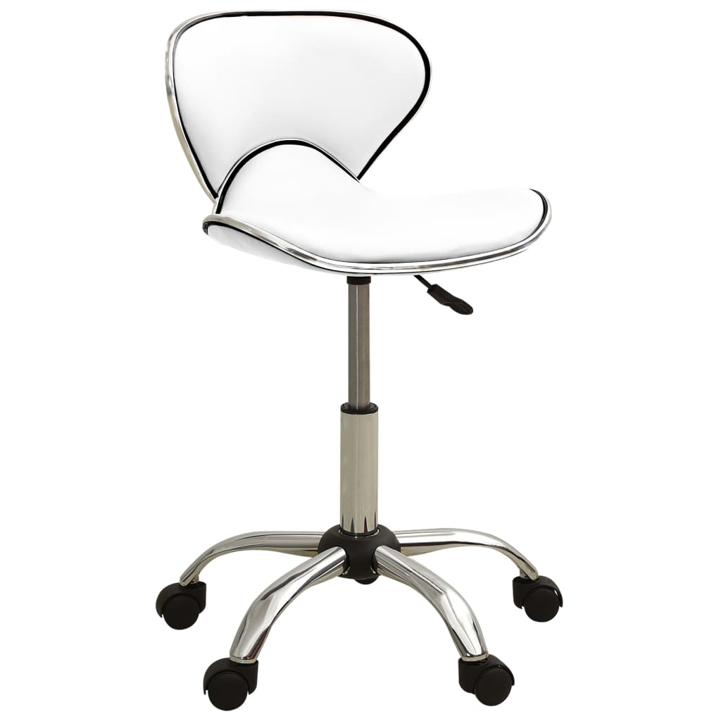 vidaXL Friseur Rollhocker Weiß Kunstleder