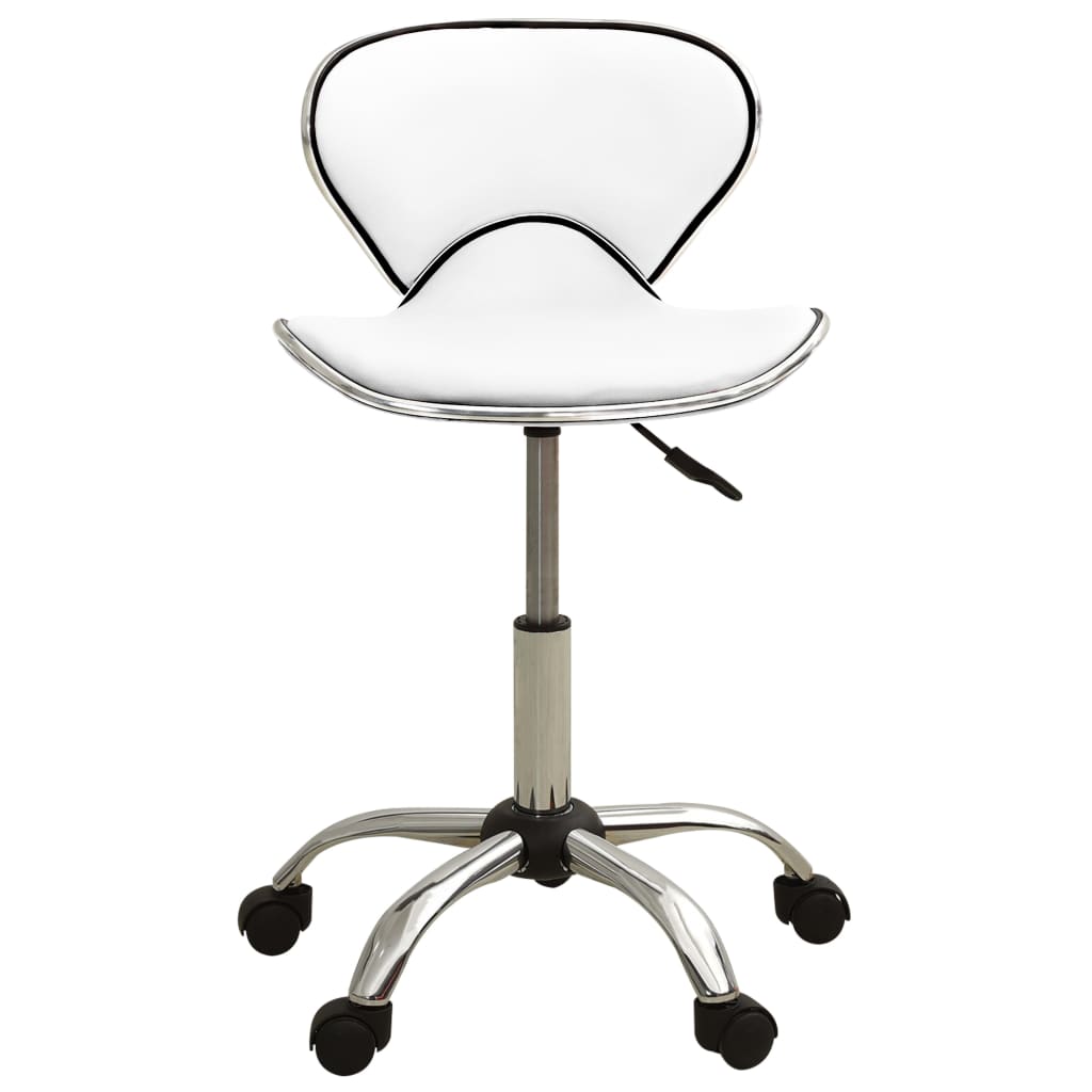 vidaXL Friseur Rollhocker Weiß Kunstleder