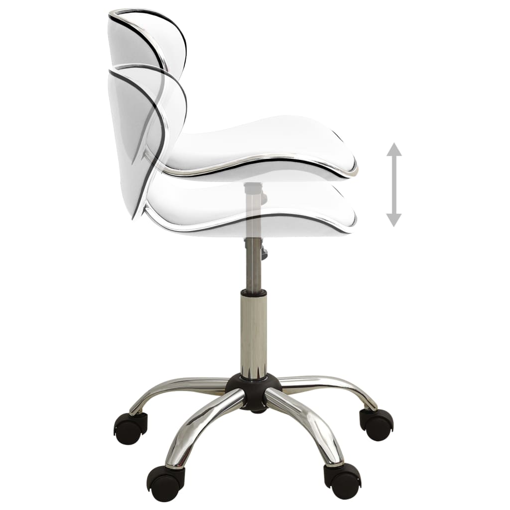 vidaXL Friseur Rollhocker Weiß Kunstleder