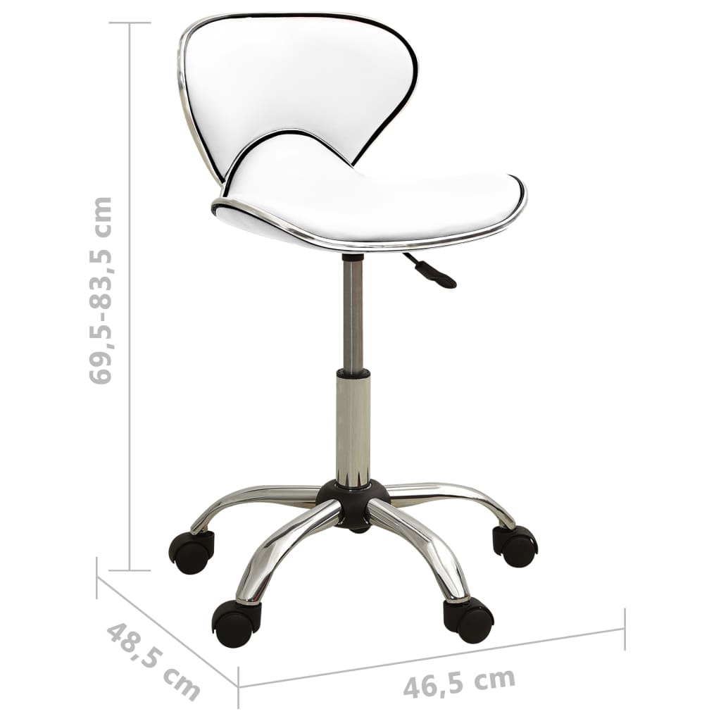 vidaXL Friseur Rollhocker Weiß Kunstleder