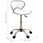 vidaXL Friseur Rollhocker Weiß Kunstleder