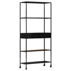 vidaXL Bücherregal 80x35x180 cm Raues Mangoholz & Eisen