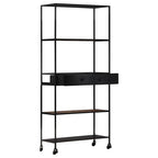 vidaXL Bücherregal 80x35x180 cm Raues Mangoholz & Eisen