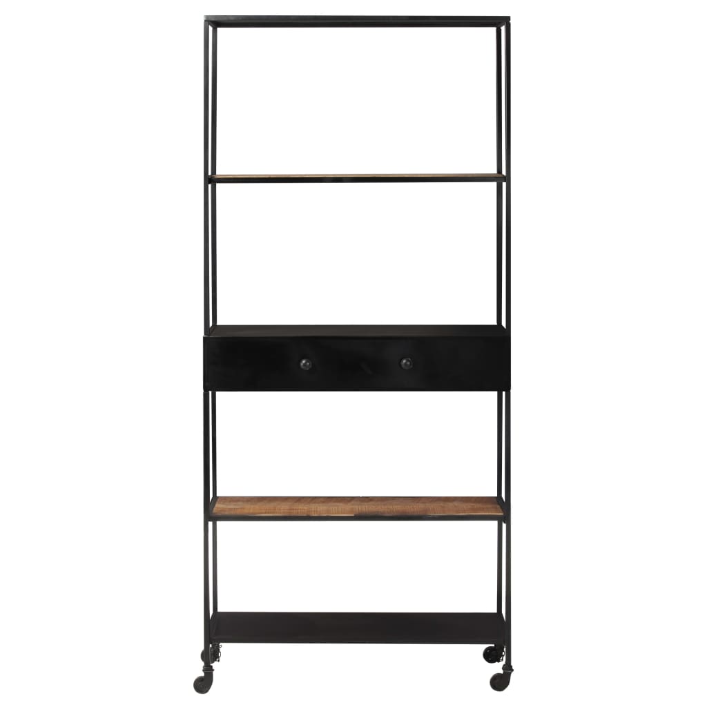 vidaXL Bücherregal 80x35x180 cm Raues Mangoholz & Eisen