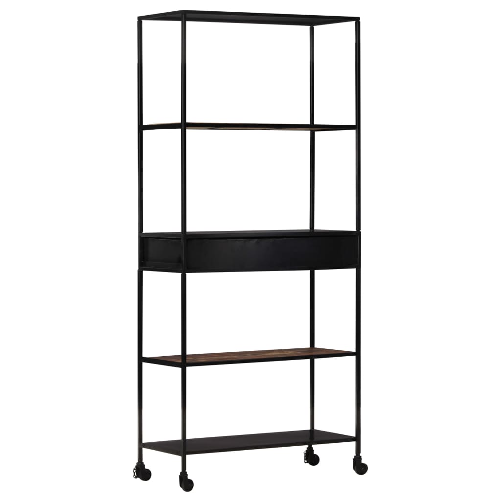 vidaXL Bücherregal 80x35x180 cm Raues Mangoholz & Eisen