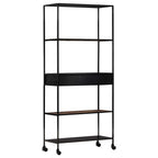 vidaXL Bücherregal 80x35x180 cm Raues Mangoholz & Eisen