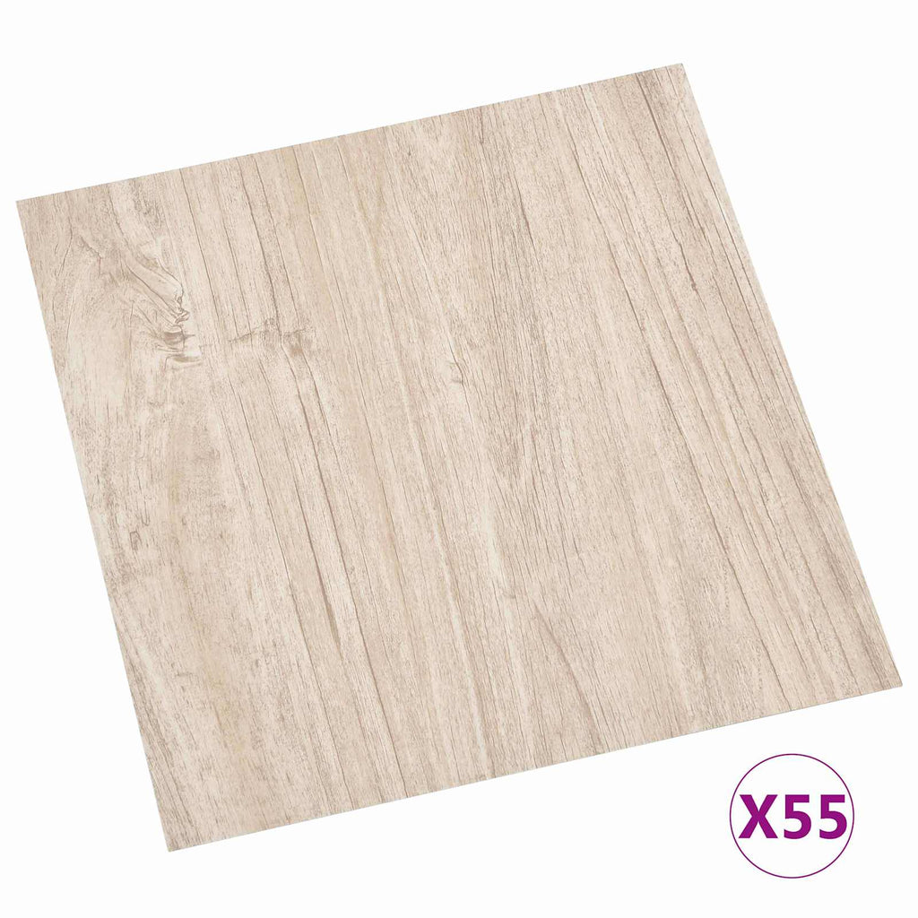 vidaXL Bodenplanken 5,11 m² 55 pcs PVC Weiß und Holzfarbe