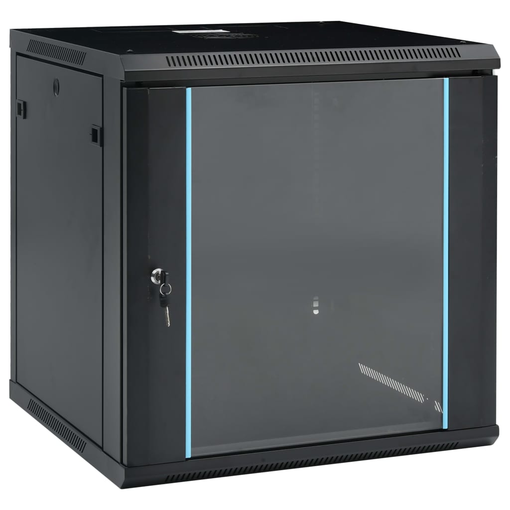 vidaXL 12U Netzwerkschrank Wandmontage 19" IP20