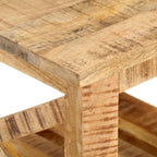 vidaXL Beistelltisch mit Rädern 40x40x42 cm Raues Mangoholz