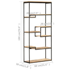 vidaXL Bücherregal 80x30x180 cm Raues Mangoholz