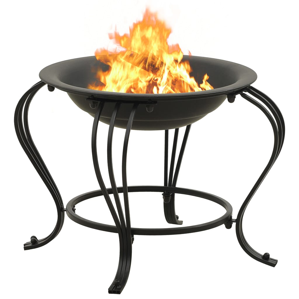 vidaXL Feuerstelle mit Schürhaken 49 cm Stahl