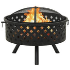 vidaXL Feuerstelle mit Schürhaken 68 cm XXL Stahl