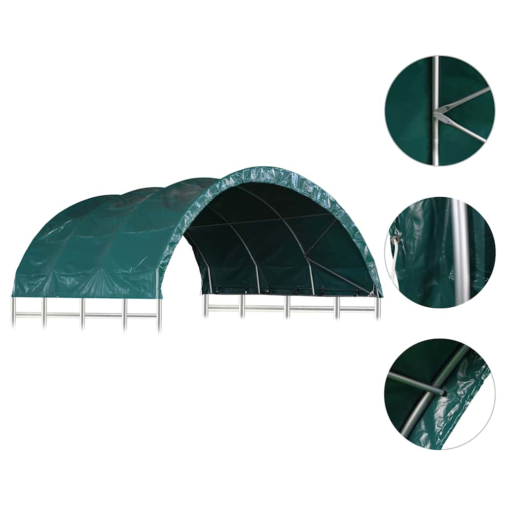 vidaXL Weidezelt PVC 3,7x3,7 m Grün
