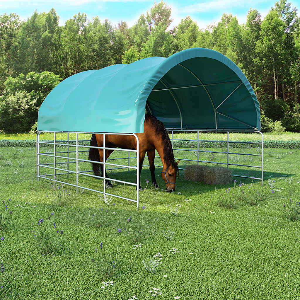 vidaXL Weidezelt PVC 3,7x3,7 m Grün