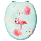 vidaXL Toilettensitze mit Deckel 2 Stk. MDF Flamingo-Design