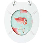 vidaXL Toilettensitze mit Deckel 2 Stk. MDF Flamingo-Design