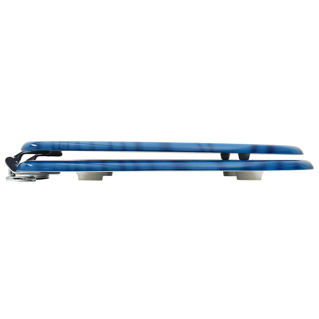 vidaXL Toilettensitze mit Deckel 2 Stk. MDF Blau Wassertropfen-Design