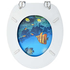 vidaXL Toilettensitze mit Deckel 2 Stk. MDF Tiefsee-Design