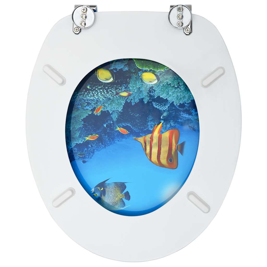 vidaXL Toilettensitze mit Deckel 2 Stk. MDF Tiefsee-Design