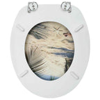 vidaXL Toilettensitze mit Deckel 2 Stk. MDF Strand-Design
