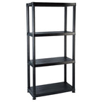 vidaXL Lagerregal 4-Tier Schwarz 61x30,5x130 cm Kunststoff