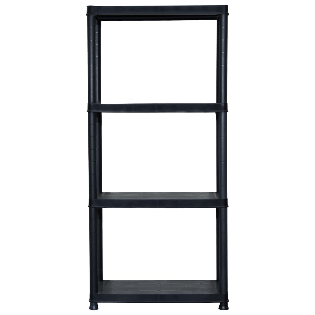 vidaXL Lagerregal 4-Tier Schwarz 61x30,5x130 cm Kunststoff