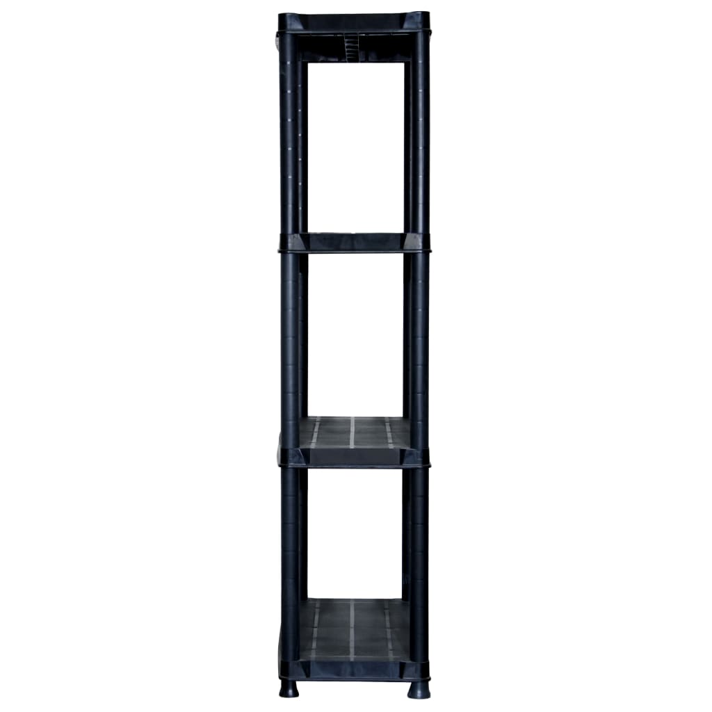 vidaXL Lagerregal 4-Tier Schwarz 61x30,5x130 cm Kunststoff