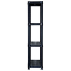vidaXL Lagerregal 4-Tier Schwarz 61x30,5x130 cm Kunststoff