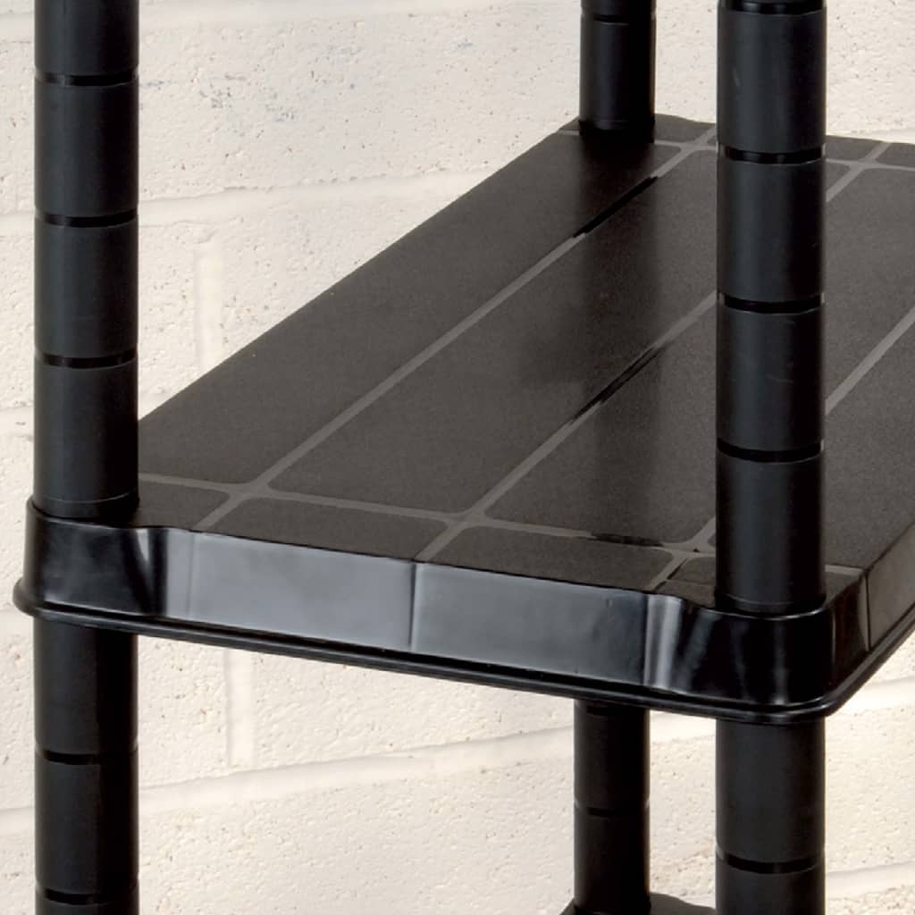 vidaXL Lagerregal 4-Tier Schwarz 61x30,5x130 cm Kunststoff