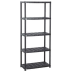 vidaXL Lagerregal 5-Tier Schwarz 71x38x170 cm Kunststoff
