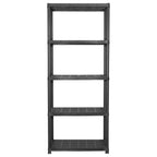 vidaXL Lagerregal 5-Tier Schwarz 71x38x170 cm Kunststoff