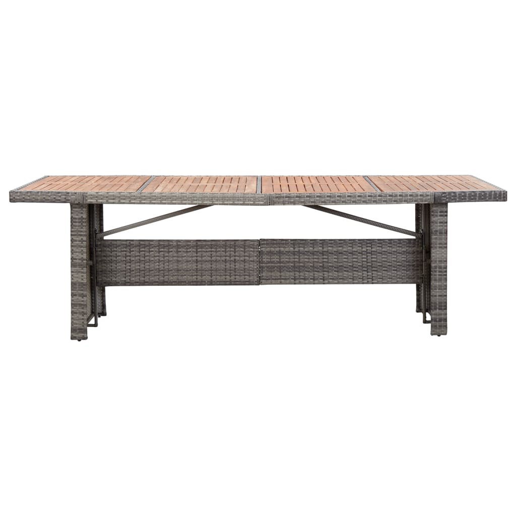 vidaXL Gartentisch 240x90x74 cm Poly Rattan und Massivholz Akazie