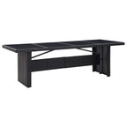 vidaXL Gartentisch Schwarz 240x90x74 cm Poly-Rattan und Glas