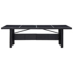 vidaXL Gartentisch Schwarz 240x90x74 cm Poly-Rattan und Glas
