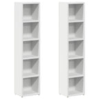 vidaXL CD-Regale 2 Stk. Weiß 21x16x93,5 cm Holzwerkstoff