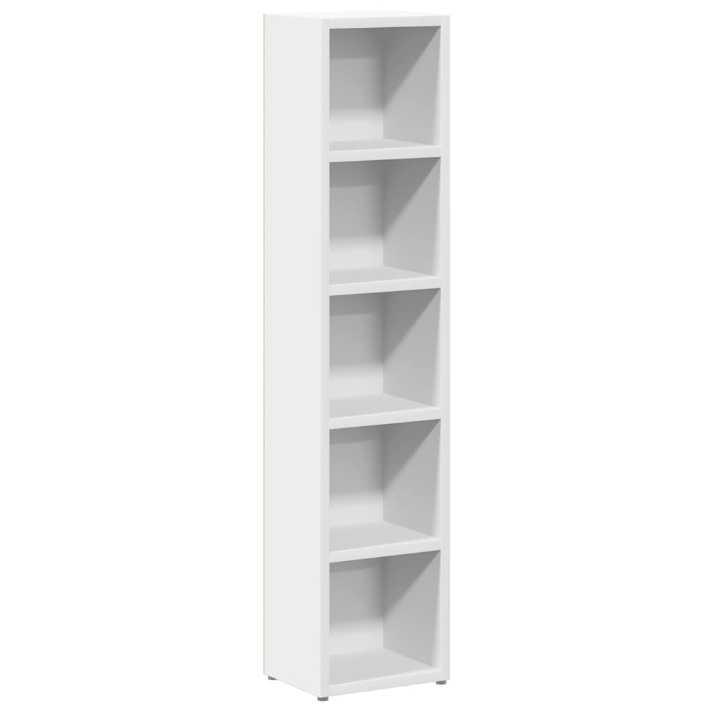 vidaXL CD-Regale 2 Stk. Weiß 21x16x93,5 cm Holzwerkstoff