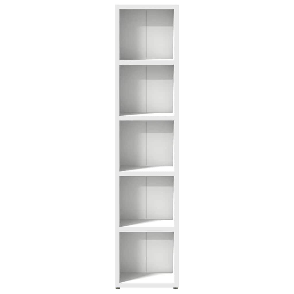 vidaXL CD-Regale 2 Stk. Weiß 21x16x93,5 cm Holzwerkstoff