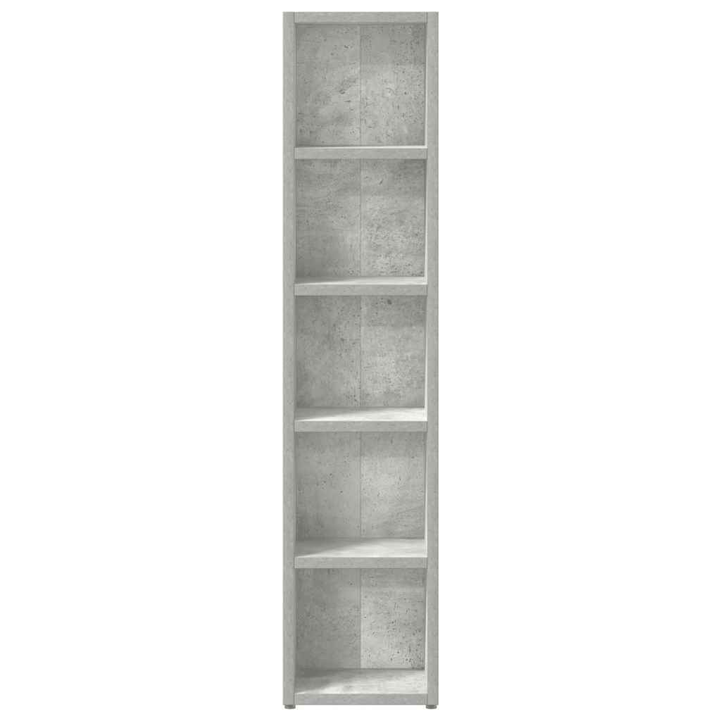 vidaXL CD-Regale 2 Stk. Betongrau 21x16x93,5 cm Holzwerkstoff