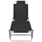 vidaXL Sonnenliege Aluminium und Textilene Schwarz