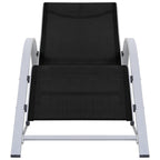 vidaXL Sonnenliegen 2 Stk. mit Tisch Aluminium Schwarz