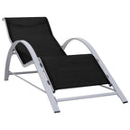 vidaXL Sonnenliegen 2 Stk. mit Tisch Aluminium Schwarz