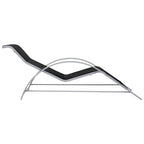 vidaXL Sonnenliegen 2 Stk. mit Tisch Aluminium Schwarz