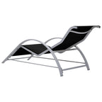 vidaXL Sonnenliegen 2 Stk. mit Tisch Aluminium Schwarz
