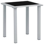 vidaXL Gartentisch Schwarz und Silbern 41x41x45 cm Stahl und Glas
